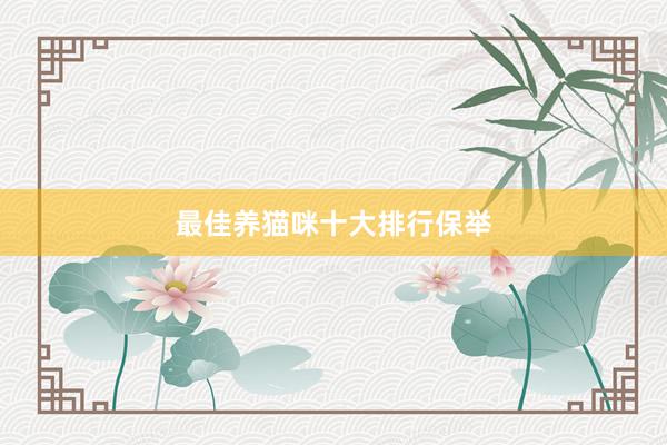 最佳养猫咪十大排行保举
